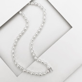 Colier perle naturale si argint cu piatra DiAmanti 224-87-G